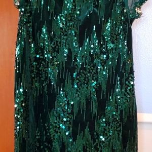 Girls sequins and velvet dress
